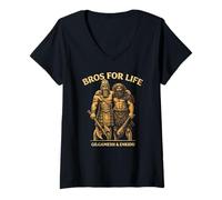 Mujer Mitología sumeria Antigua - Gilgamesh & Enkidu - Sumer Camiseta Cuello V
