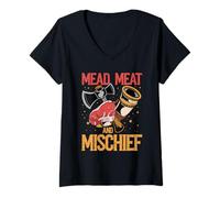 Mujer Mitología Vikinga Cultura Nórdica Pagana Camiseta Cuello V