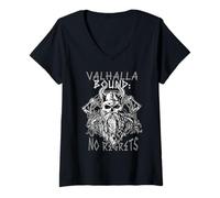 Mujer Mitología Vikinga Cultura Nórdica Pagana Camiseta Cuello V