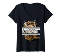 Mujer Mitólogo Sabiduría Mítica Antigua Relámpagos Mentales Camiseta Cuello V