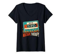 Mujer Mixtape - Cinta de Casete para Terapia Retro Camiseta Cuello V