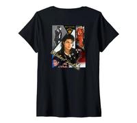 Mujer MJ-021 Michael Jackson Back Printed Camiseta Cuello V