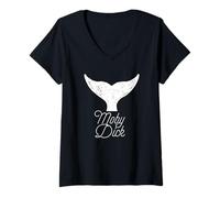 Mujer Moby Dick - Camiseta de Cola de Ballena Camiseta Cuello V