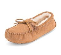 Mujer Mocasíns Real Suede Piel De Oveja Australiano Pelaje Pantuflas - TAN37 - AYC0225
