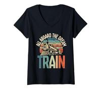 Mujer Modelo De Tren All Aboard The Dream Train Camiseta Cuello V