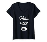 Mujer Modo Akira Activado Nombre Gracioso Camiseta Cuello V