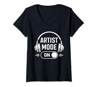 Mujer Modo Artista En Diseño Creativo Divertido Diseñador Gráfico M Camiseta Cuello V