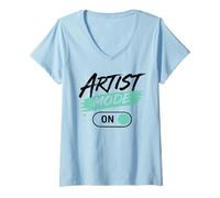 Mujer Modo Artista En Diseño Creativo Divertido Diseñador Gráfico M Camiseta Cuello V