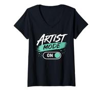 Mujer Modo Artista En Diseño Creativo Divertido Diseñador Gráfico M Camiseta Cuello V