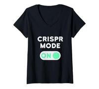 Mujer Modo CRISPR Activado - Edición de Genes Ciencia de la Biología Camiseta Cuello V