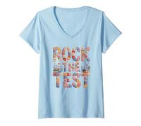 Mujer Modo Cute Rock The Test en Stem History Vibes Cottagecore Camiseta Cuello V