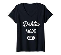 Mujer Modo Dahlia Activado Nombre Gracioso Camiseta Cuello V