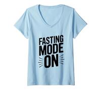 Mujer Modo de ayuno Divertido para los Amantes del ayuno Camiseta Cuello V