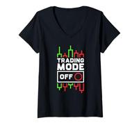 Mujer Modo de Comercio desactivado - Crypto Day Trader Funny Camiseta Cuello V