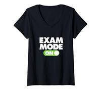 Mujer Modo de Examen Activado - No Molestar Estoy estudiando Camiseta Cuello V