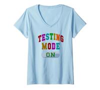 Mujer Modo DE Prueba DE Humor: EN el día del Examen Profesor Bruh Stem Historia Camiseta Cuello V