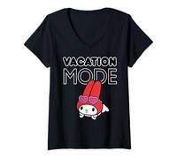 Mujer Modo de vacaciones navideñas de Sanrio My Melody Camiseta Cuello V