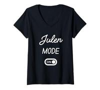 Mujer Modo Julen Activado Nombre Gracioso Camiseta Cuello V