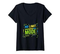 Mujer Modo Sin Límite Motivación Audaz Diseño Gráfico Camiseta Cuello V