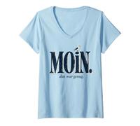 Mujer Moin Das War Genug de Gaviota del Norte de Alemania Camiseta Cuello V