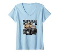 Mujer Mojave Road California Nevada Overlanding Diseño de Dibujos Animados Camiseta Cuello V