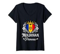 Mujer Moldovan Princess Moldova Flag Proud Moldovan Girl Camiseta Cuello V