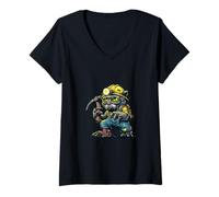Mujer Mole minero Fuerte diseño minero Camiseta Cuello V