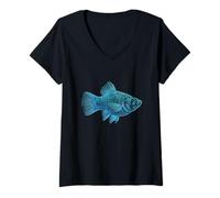 Mujer Molly Poecilia Sphenops Acuario de Agua Dulce Fishkeeper Camiseta Cuello V