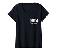 Mujer Mom EST 2022 Personalizado Mamá Personalizado Navidad Día de la Madre Camiseta Cuello V