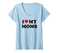 Mujer Mom I Love My Moms Pride Two Moms Are Better Than One Mother Camiseta Cuello V