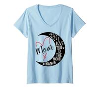 Mujer Mom I Love You to The Moon & Back Mommy I Love My Mother Day Camiseta Cuello V