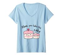 Mujer Mom You Take The Cake Lindo Kawaii Madre Apreciación Diseño Camiseta Cuello V