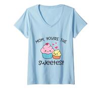 Mujer Mom You'Re The Sweetest Cute Kawaii Cupcake Madre Diseño Camiseta Cuello V