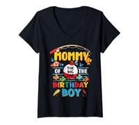 Mujer Mommy of The Big One Pesca Primer Cumpleaños Ofishally Familia Camiseta Cuello V