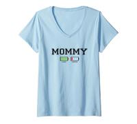 Mujer Mommy Powered By Love Fueled By Coffee Camiseta Cuello V