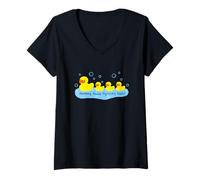 Mujer Mommy You'Re My Lucky Duck Lindo Pato de Goma Camiseta Cuello V