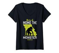 Mujer Momo El Monstruo Missouri State America Cryptid Camiseta Cuello V