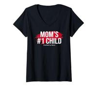 Mujer Mom'S Favorite Funny Mother's Day, Mom'S #1 Child Camiseta Cuello V