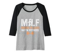 Mujer Moms in Love with Fitness Workout Madre Camiseta Manga Raglan
