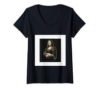 Mujer Mona Lisa da Vinci Camiseta Cuello V