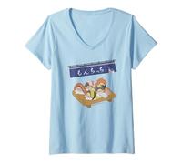 Mujer Monchhichi Adorable Serving of Little Nigiri Pals Camiseta Cuello V