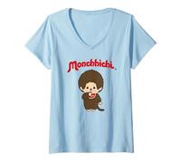 Mujer Monchhichi Cute Stance Thumbs Up Fluffy Little Guy Camiseta Cuello V