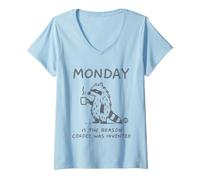 Mujer Monday Is The Reason Coffee Was Invented Camiseta Cuello V