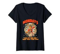 Mujer Mondays Fear MY Side Kick More Than I Fear Them Camiseta Cuello V
