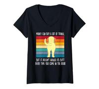 Mujer Money Can Buy A Lot of Things Funny Labrador Retriever Dog Camiseta Cuello V