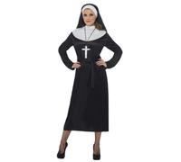 Mujer Monja Hombre Cura Parejas Disfraz Vicario Monjas Nuevo S-XL