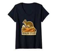 Mujer MONJON Study Ualabí de Roca Historia Natural Camiseta Cuello V