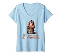 Mujer Mono Divertido de Animales Lindos Not My Circus Not My Monkeys Camiseta Cuello V