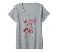 Mujer Monopoly Valentine's Day Take A Chance Win It All Poster Camiseta Cuello V