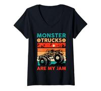 Mujer Monster Truck Are My Jam Apparel Camiseta Cuello V